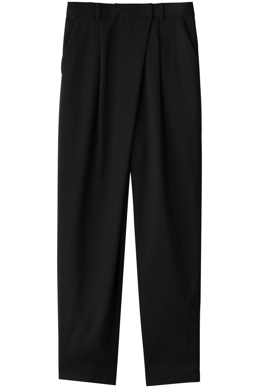 【ランバン オン ブルー/LANVIN en Bleu】のフロントタックテーパードパンツ インテリア・キッズ・メンズ・レディースファッション・服の通販 founy(ファニー) 　ファッション　Fashion　レディースファッション　Fashion for Women　パンツ　Pants & Trousers　スウェット / スエット　Sweatshirt, Sweatwear　フロント　Front, Front Design　新作・新入荷　New Arrivals / New In　ブラック|ID: prp329100004738898 ipo3291000000034229193