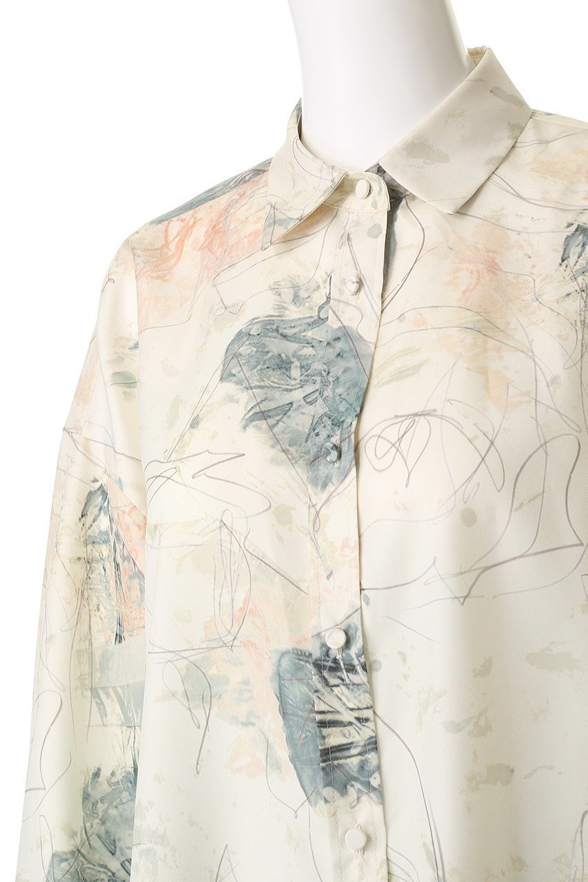 【プルミエ アロンディスモン/1er Arrondissement】のアートプリントシャツ 人気、トレンドファッション・服の通販 founy(ファニー) ファッション Fashion レディースファッション Fashion for Women トップス・カットソー Cut & Sew Tops シャツ・ブラウス・オフィスカジュアル Elegant Blouses & Button-Ups インナー Innerwear スタンダード Standard, Basic スリーブ Sleeve, Long Sleeve / Short Sleeve プリント Print, Printed Pattern ロング Long, Long-Length other-5|ID: prp329100004738925 ipo3291000000035493942