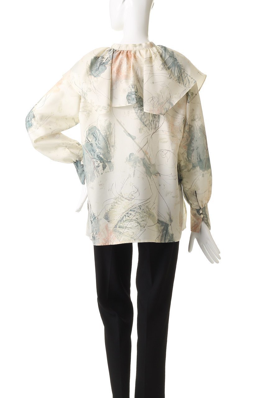 【プルミエ アロンディスモン/1er Arrondissement】のアートプリントスクエアカラーブラウス 人気、トレンドファッション・服の通販 founy(ファニー) 　ファッション　Fashion　レディースファッション　Fashion for Women　トップス・カットソー　Cut & Sew Tops　シャツ・ブラウス・オフィスカジュアル　Elegant Blouses & Button-Ups　シンプル　Simple, Minimal　スカーフ　Scarf, Neckwear　スクエア　Square, Square Shape　スリーブ　Sleeve, Long Sleeve / Short Sleeve　プリント　Print, Printed Pattern　ロング　Long, Long-Length　A/W・秋冬　Autumn/Winter　other-4|ID: prp329100004738926 ipo3291000000036136646