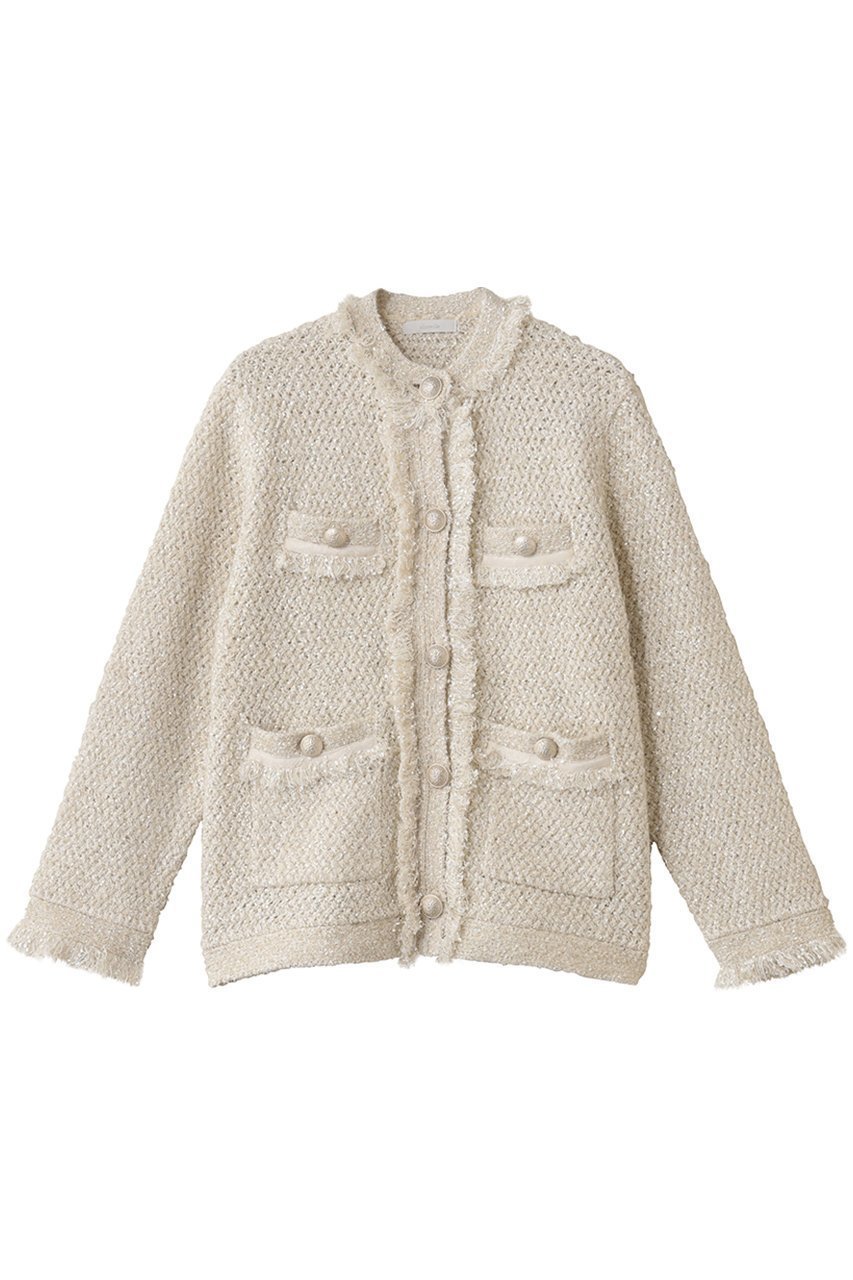 【アルアバイル/allureville】のスパンコールJQニットジャケット インテリア・キッズ・メンズ・レディースファッション・服の通販 founy(ファニー) 　ファッション　Fashion　レディースファッション　Fashion for Women　アウター　Coat / Outerwear Collection　レディースジャケット・軽アウター　Jackets　エレガント 上品　Elegant　ジャカード／ジャガード　Jacquard, Woven Pattern　ジャケット　Jacket, Outerwear　スパンコール　Sequins, Sequin Embellishment　スリーブ　Sleeve, Long Sleeve / Short Sleeve　フリンジ　Fringe, Tassel　ロング　Long, Long-Length　A/W・秋冬　Autumn/Winter　アイボリー|ID: prp329100004738931 ipo3291000000035493972