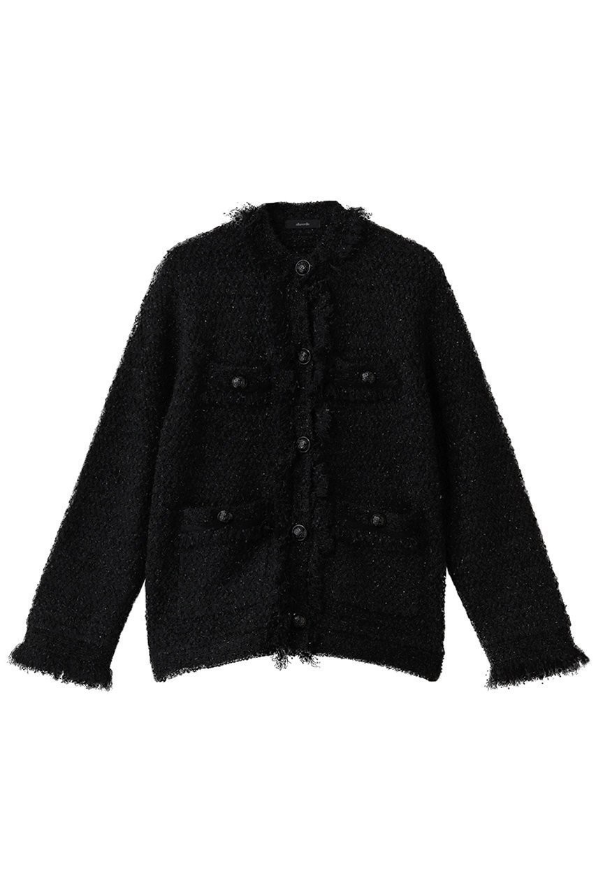 【アルアバイル/allureville】のスパンコールJQニットジャケット インテリア・キッズ・メンズ・レディースファッション・服の通販 founy(ファニー) 　ファッション　Fashion　レディースファッション　Fashion for Women　アウター　Coat / Outerwear Collection　レディースジャケット・軽アウター　Jackets　エレガント 上品　Elegant　ジャカード／ジャガード　Jacquard, Woven Pattern　ジャケット　Jacket, Outerwear　スパンコール　Sequins, Sequin Embellishment　スリーブ　Sleeve, Long Sleeve / Short Sleeve　フリンジ　Fringe, Tassel　ロング　Long, Long-Length　A/W・秋冬　Autumn/Winter　ブラック|ID: prp329100004738931 ipo3291000000035493973