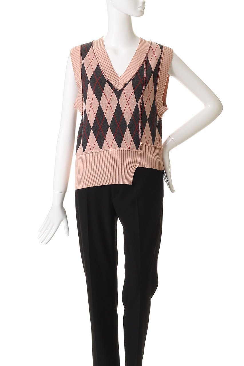 【プランク プロジェクト/PRANK PROJECT】のアーガイルニットベスト / Argyle Knit Vest 人気、トレンドファッション・服の通販 founy(ファニー) 　ファッション　Fashion　レディースファッション　Fashion for Women　トップス・カットソー　Cut & Sew Tops　ニット　Knit Tops & Sweaters　ベスト&ジレ / 重ね着スタイル　Vests & Gilets　カジュアルプルオーバー・ニットトップス　Pullovers & Knit Tops / Casual Pullovers　ジャカード／ジャガード　Jacquard, Woven Pattern　ダブル　Double, Double-Breasted　ベスト　Vest, Waistcoat　other-2|ID: prp329100004738933 ipo3291000000034229450