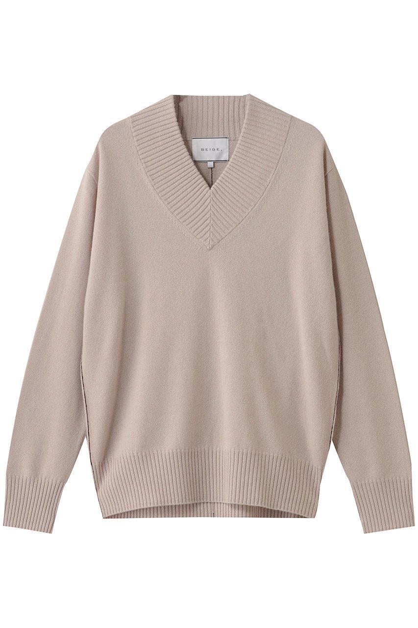 【ベイジ,/BEIGE,】のPOMPE(ポンプ)/ウールカシミヤ配色ラインVネックニット インテリア・キッズ・メンズ・レディースファッション・服の通販 founy(ファニー) 　ファッション　Fashion　レディースファッション　Fashion for Women　トップス・カットソー　Cut & Sew Tops　ニット　Knit Tops & Sweaters　カジュアルプルオーバー・ニットトップス　Pullovers & Knit Tops / Casual Pullovers　Vネックトップス　V-Neck Tops / V-Cut Neckline Shirts　バランス　Balance, Style Balance　ベーシック　Basic, Essential　新作・新入荷　New Arrivals / New In　A/W・秋冬　Autumn/Winter　Taupe×Bordeaux|ID: prp329100004738936 ipo3291000000034229477