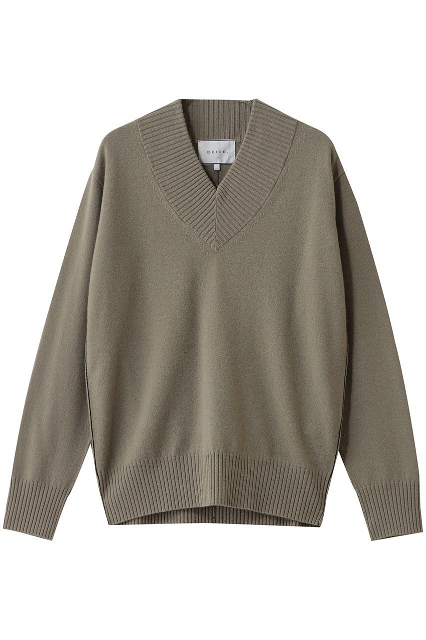 【ベイジ,/BEIGE,】のPOMPE(ポンプ)/ウールカシミヤ配色ラインVネックニット インテリア・キッズ・メンズ・レディースファッション・服の通販 founy(ファニー) 　ファッション　Fashion　レディースファッション　Fashion for Women　トップス・カットソー　Cut & Sew Tops　ニット　Knit Tops & Sweaters　カジュアルプルオーバー・ニットトップス　Pullovers & Knit Tops / Casual Pullovers　Vネックトップス　V-Neck Tops / V-Cut Neckline Shirts　バランス　Balance, Style Balance　ベーシック　Basic, Essential　新作・新入荷　New Arrivals / New In　A/W・秋冬　Autumn/Winter　L.Khaki×Black|ID: prp329100004738936 ipo3291000000034229478