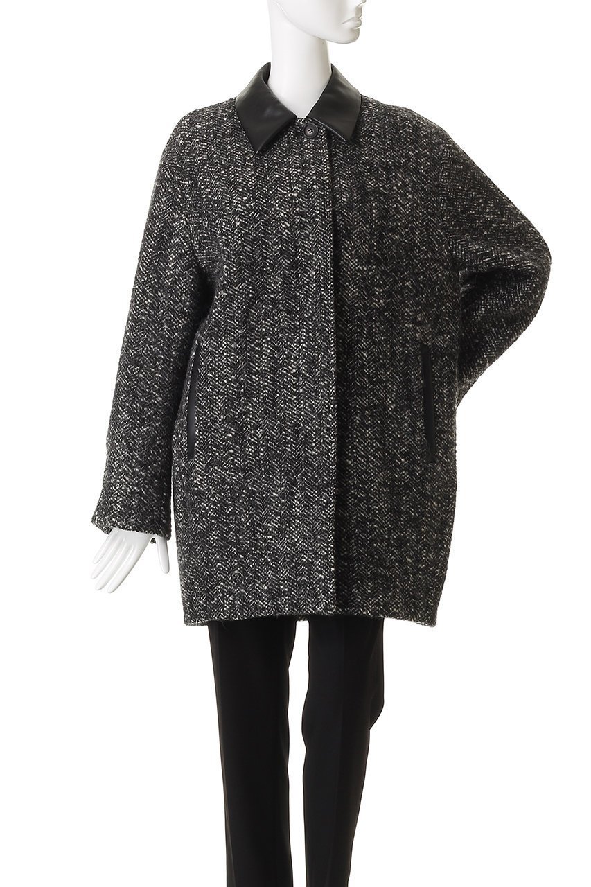 【ベイジ,/BEIGE,】のROBY(ロビー)/フェイクレザーツイードコート 人気、トレンドファッション・服の通販 founy(ファニー) 　ファッション　Fashion　レディースファッション　Fashion for Women　アウター　Coat / Outerwear Collection　コート・ロングコート・ピーコート　Long Coats, Peacoats & More　クラシカル　Classical, Vintage-Inspired　スウェット / スエット　Sweatshirt, Sweatwear　ツイード　Twill, Twill Weave　フェイクレザー　Faux Leather, PU Leather　ポケット　Pocket, Pocket Detail　ミックス　Mix, Mixed Style　リュクス　Luxury, Elegant, High-End, Chic　ロング　Long, Long-Length　other-2|ID: prp329100004738939 ipo3291000000036136671