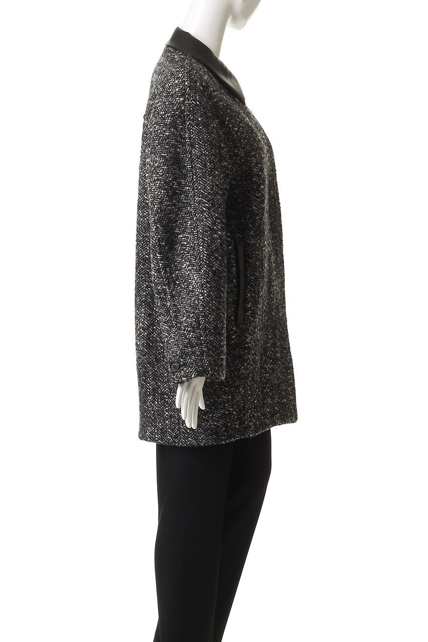 【ベイジ,/BEIGE,】のROBY(ロビー)/フェイクレザーツイードコート 人気、トレンドファッション・服の通販 founy(ファニー) 　ファッション　Fashion　レディースファッション　Fashion for Women　アウター　Coat / Outerwear Collection　コート・ロングコート・ピーコート　Long Coats, Peacoats & More　クラシカル　Classical, Vintage-Inspired　スウェット / スエット　Sweatshirt, Sweatwear　ツイード　Twill, Twill Weave　フェイクレザー　Faux Leather, PU Leather　ポケット　Pocket, Pocket Detail　ミックス　Mix, Mixed Style　リュクス　Luxury, Elegant, High-End, Chic　ロング　Long, Long-Length　other-3|ID: prp329100004738939 ipo3291000000036136672