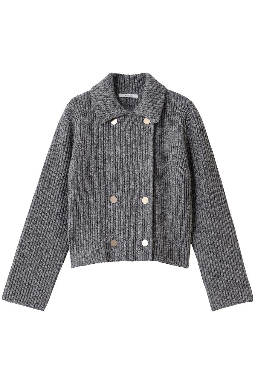 【アナイ/ANAYI】のカラーミックスボクシーJKカーディガン インテリア・キッズ・メンズ・レディースファッション・服の通販 founy(ファニー) 　ファッション　Fashion　レディースファッション　Fashion for Women　トップス・カットソー　Cut & Sew Tops　ニット　Knit Tops & Sweaters　カーディガン・羽織り　Layered Style Cardigans　カーディガン　Cardigan, Knitwear　ショート　Short, Short Length　ジャケット　Jacket, Outerwear　トレンド　Trend, Trending Now　バランス　Balance, Style Balance　ミックス　Mix, Mixed Style　ワイド　Wide, Wide Fit　エレガント 上品　Elegant　新作・新入荷　New Arrivals / New In　グレー|ID: prp329100004738949 ipo3291000000034229579
