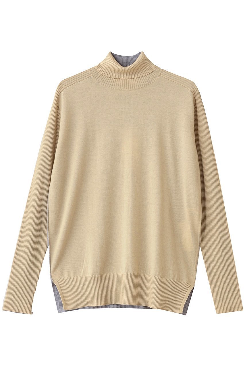 【ベイジ,/BEIGE,】のLA MONNAIE(ラ モネ)/バイカラーウールタートルニット インテリア・キッズ・メンズ・レディースファッション・服の通販 founy(ファニー) 　ファッション　Fashion　レディースファッション　Fashion for Women　トップス・カットソー　Cut & Sew Tops　ニット　Knit Tops & Sweaters　カジュアルプルオーバー・ニットトップス　Pullovers & Knit Tops / Casual Pullovers　スリット　Slit, Slit Detail　タートル　Turtleneck, Turtle Collar　バランス　Balance, Style Balance　ロング　Long, Long-Length　冬　Winter / This Winter　Mustard × L.Gray|ID: prp329100004738954 ipo3291000000036676914