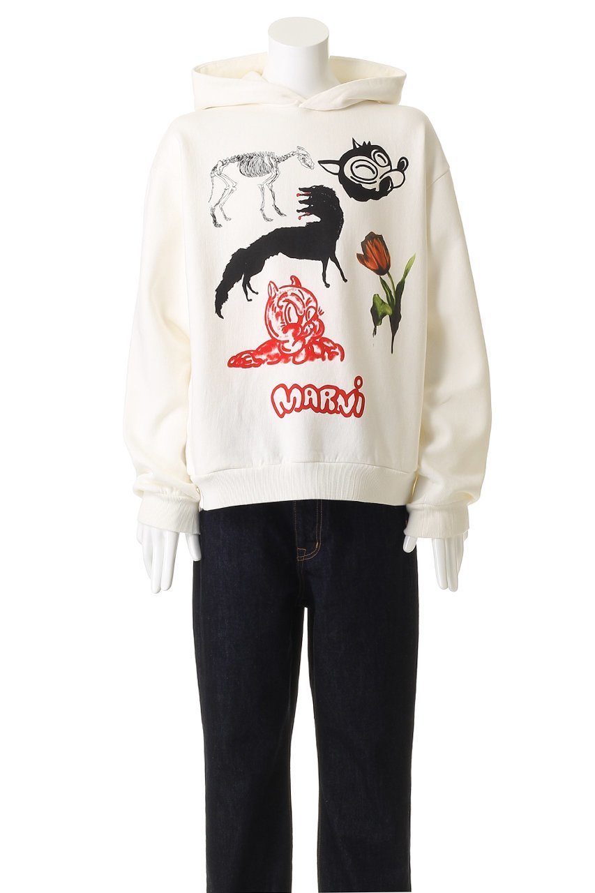 【マルニ/MARNI / MEN】の【MEN】プリントパーカー 人気、トレンドファッション・服の通販 founy(ファニー) 　ファッション　Fashion　メンズファッション　Fashion for Men　トップス・カットソー　Cut & Sew Tops　パーカー・フーディー / カジュアルコーデ　Hoodies & Parkas　メンズシャツ　Shirts　パーカー　Hoodie, Parka　プリント　Print, Printed Pattern　ボトム　Bottoms, Lower Wear　ロング　Long, Long-Length　ロンドン　London Style, British Inspired　新作・新入荷　New Arrivals / New In　other-2|ID: prp329100004738959 ipo3291000000034229652