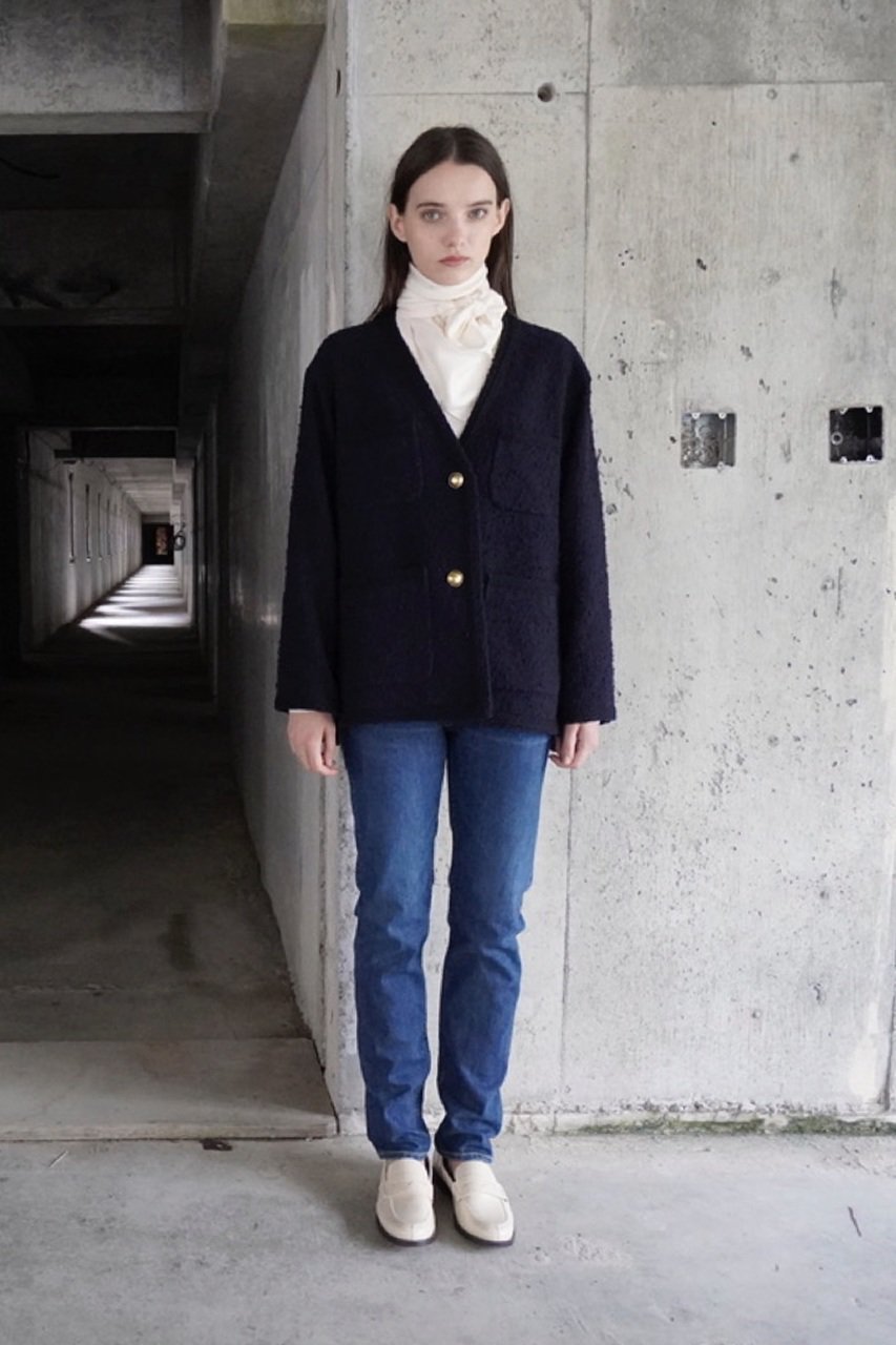 【コルピエロ/Col Pierrot】の【ELLE SHOP限定】ノーカラーツィードジャケット 人気、トレンドファッション・服の通販 founy(ファニー) 　ファッション　Fashion　レディースファッション　Fashion for Women　アウター　Coat / Outerwear Collection　レディースジャケット・軽アウター　Jackets　アンティーク　Antique-Inspired　クラシカル　Classical, Vintage-Inspired　ジャケット　Jacket, Outerwear　スリット　Slit, Slit Detail　ツイード　Twill, Twill Weave　バランス　Balance, Style Balance　ブレード　Braid, Decorative Trim　新作・新入荷　New Arrivals / New In　other-8|ID: prp329100004739941 ipo3291000000034423963