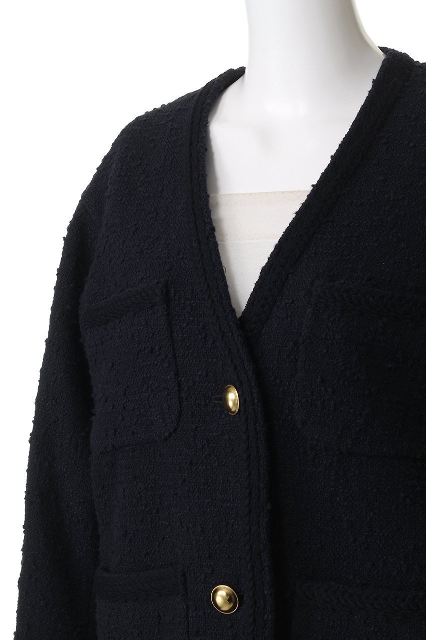 【コルピエロ/Col Pierrot】の【ELLE SHOP限定】ノーカラーツィードジャケット 人気、トレンドファッション・服の通販 founy(ファニー) 　ファッション　Fashion　レディースファッション　Fashion for Women　アウター　Coat / Outerwear Collection　レディースジャケット・軽アウター　Jackets　アンティーク　Antique-Inspired　クラシカル　Classical, Vintage-Inspired　ジャケット　Jacket, Outerwear　スリット　Slit, Slit Detail　ツイード　Twill, Twill Weave　バランス　Balance, Style Balance　ブレード　Braid, Decorative Trim　再入荷　Restock / Back in Stock　other-5|ID: prp329100004739941 ipo3291000000036802391