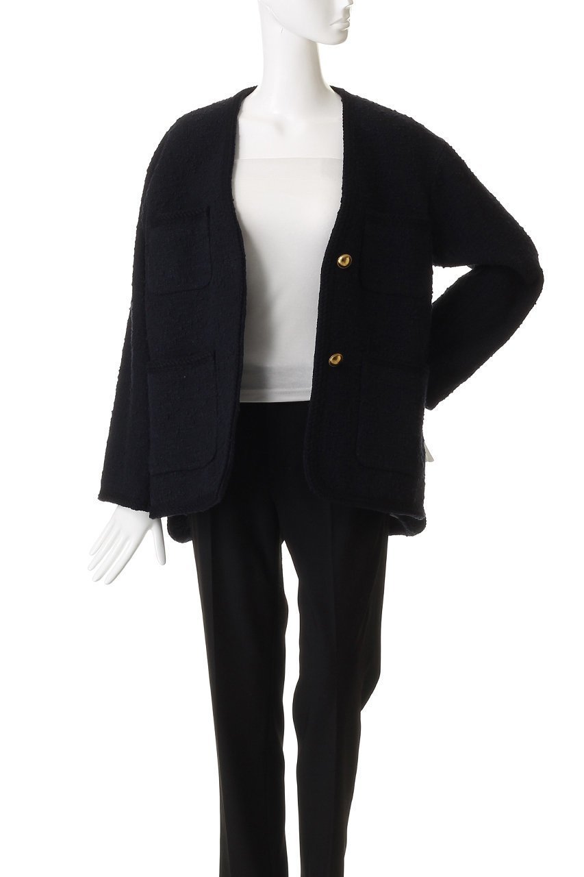 【コルピエロ/Col Pierrot】の【ELLE SHOP限定】ノーカラーツィードジャケット 人気、トレンドファッション・服の通販 founy(ファニー) 　ファッション　Fashion　レディースファッション　Fashion for Women　アウター　Coat / Outerwear Collection　レディースジャケット・軽アウター　Jackets　アンティーク　Antique-Inspired　クラシカル　Classical, Vintage-Inspired　ジャケット　Jacket, Outerwear　スリット　Slit, Slit Detail　ツイード　Twill, Twill Weave　バランス　Balance, Style Balance　ブレード　Braid, Decorative Trim　再入荷　Restock / Back in Stock　other-7|ID: prp329100004739941 ipo3291000000036802395