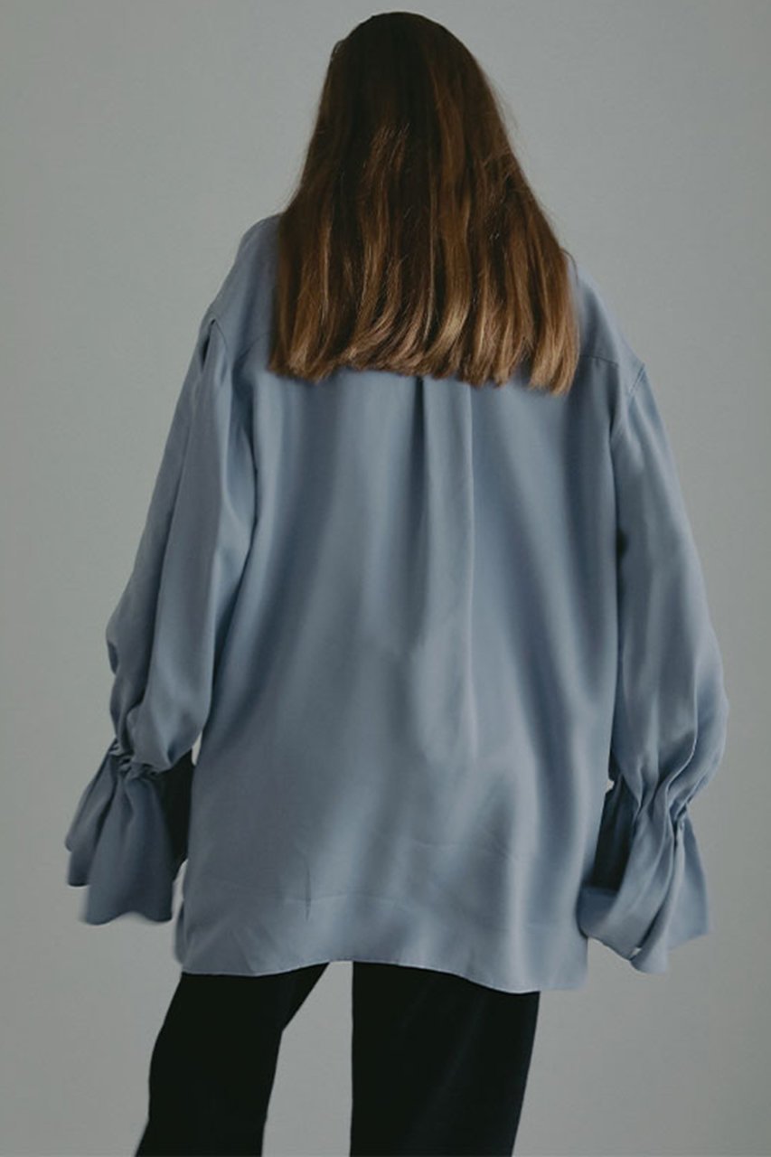 【エトレトウキョウ/ETRE TOKYO】のキャンディースリーブシルキーシャツ 人気、トレンドファッション・服の通販 founy(ファニー) 　ファッション　Fashion　レディースファッション　Fashion for Women　トップス・カットソー　Cut & Sew Tops　シャツ・ブラウス・オフィスカジュアル　Elegant Blouses & Button-Ups　キュプラ　Cupro, Eco Fabric　サテン　Satin, Glossy Fabric　スリーブ　Sleeve, Long Sleeve / Short Sleeve　デニム　Denim, Jeans Material　フロント　Front, Front Design　ランダム　Random, Irregular　ロング　Long, Long-Length　ヴィンテージ　Vintage Style　エレガント 上品　Elegant　新作・新入荷　New Arrivals / New In　other-3|ID: prp329100004739942 ipo3291000000034240627