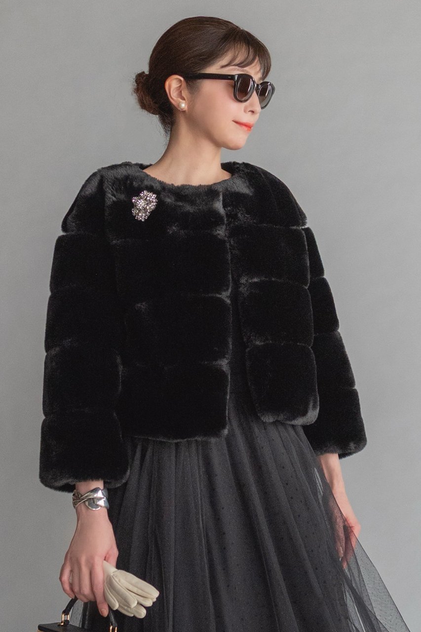 【デイジーリン/DAISY LIN】のLove Fur Jacket “Black Princess” 人気、トレンドファッション・服の通販 founy(ファニー) 　ファッション　Fashion　レディースファッション　Fashion for Women　アウター　Coat / Outerwear Collection　レディースジャケット・軽アウター　Jackets　インナー　Innerwear　洗える　Machine Washable　サテン　Satin, Glossy Fabric　ショート　Short, Short Length　シルク　Silk, 100% Silk　ジャケット　Jacket, Outerwear　ストレッチ　Stretch, Stretchy Fabric　なめらか　Smooth, Silky Texture　バランス　Balance, Style Balance　ポケット　Pocket, Pocket Detail　防寒　Cold Protection, Winter-Ready　モダン　Modern, Contemporary　ラグジュアリー　Luxury, Elegant　リアル　Real, Realistic　レース　Lace, Lace Fabric　ワイド　Wide, Wide Fit　冬　Winter / This Winter　other-7|ID: prp329100004739948 ipo3291000000035835467