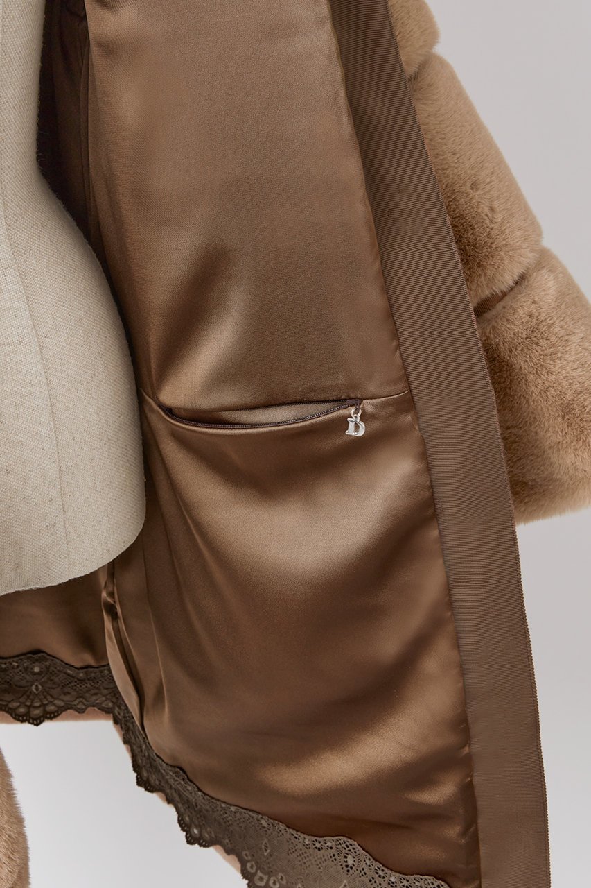 【デイジーリン/DAISY LIN】のLove Fur POODLE COAT 人気、トレンドファッション・服の通販 founy(ファニー) ファッション Fashion レディースファッション Fashion for Women アウター Coat / Outerwear Collection コート・ロングコート・ピーコート Long Coats, Peacoats & More サテン Satin, Glossy Fabric シンプル Simple, Minimal ストレッチ Stretch, Stretchy Fabric ダウン Down, Puffer なめらか Smooth, Silky Texture フロント Front, Front Design ポケット Pocket, Pocket Detail リアル Real, Realistic レース Lace, Lace Fabric ロング Long, Long-Length 冬 Winter / This Winter other-5|ID: prp329100004739949 ipo3291000000035748013