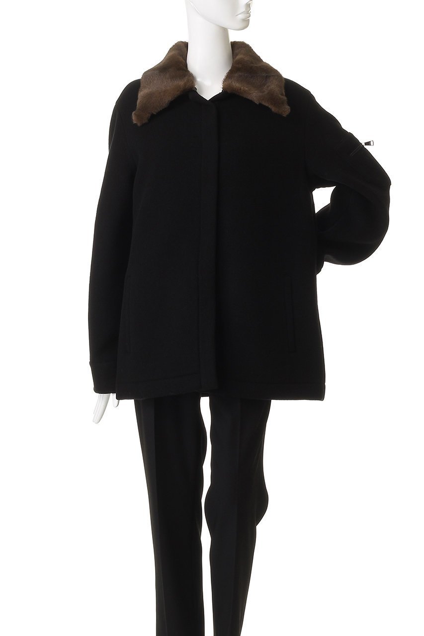 【ヌメロ ヴェントゥーノ/N°21】のフェイクファーカラーショートコート 人気、トレンドファッション・服の通販 founy(ファニー) 　ファッション　Fashion　レディースファッション　Fashion for Women　アウター　Coat / Outerwear Collection　コート・ロングコート・ピーコート　Long Coats, Peacoats & More　エレガント 上品　Elegant　ショート　Short, Short Length　スリーブ　Sleeve, Long Sleeve / Short Sleeve　ロング　Long, Long-Length　新作・新入荷　New Arrivals / New In　A/W・秋冬　Autumn/Winter　other-2|ID: prp329100004739961 ipo3291000000034240804