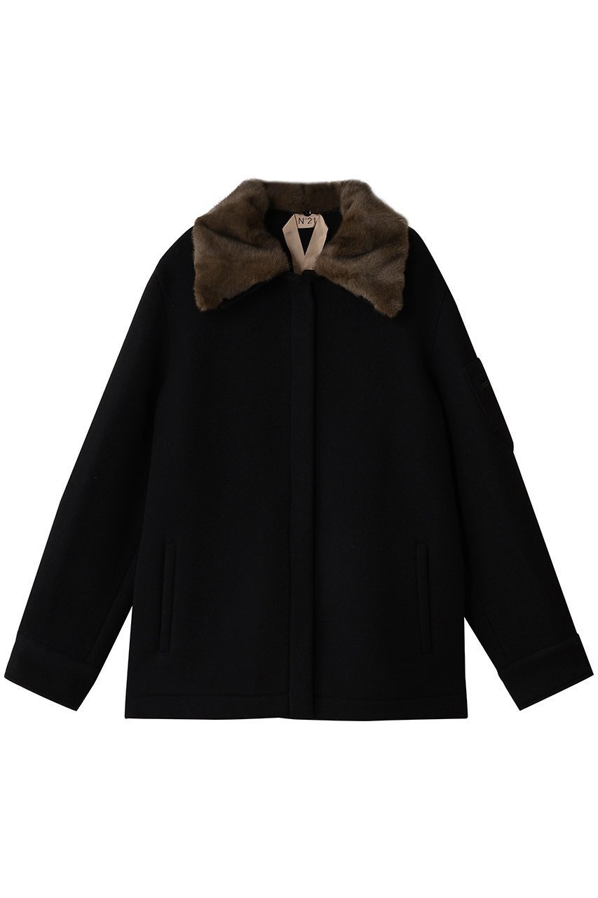 【ヌメロ ヴェントゥーノ/N°21】のフェイクファーカラーショートコート 人気、トレンドファッション・服の通販 founy(ファニー) ファッション Fashion レディースファッション Fashion for Women アウター Coat / Outerwear Collection コート・ロングコート・ピーコート Long Coats, Peacoats & More エレガント 上品 Elegant ショート Short, Short Length スリーブ Sleeve, Long Sleeve / Short Sleeve ロング Long, Long-Length A/W・秋冬 Autumn/Winter other-1|ID: prp329100004739961 ipo3291000000035716662