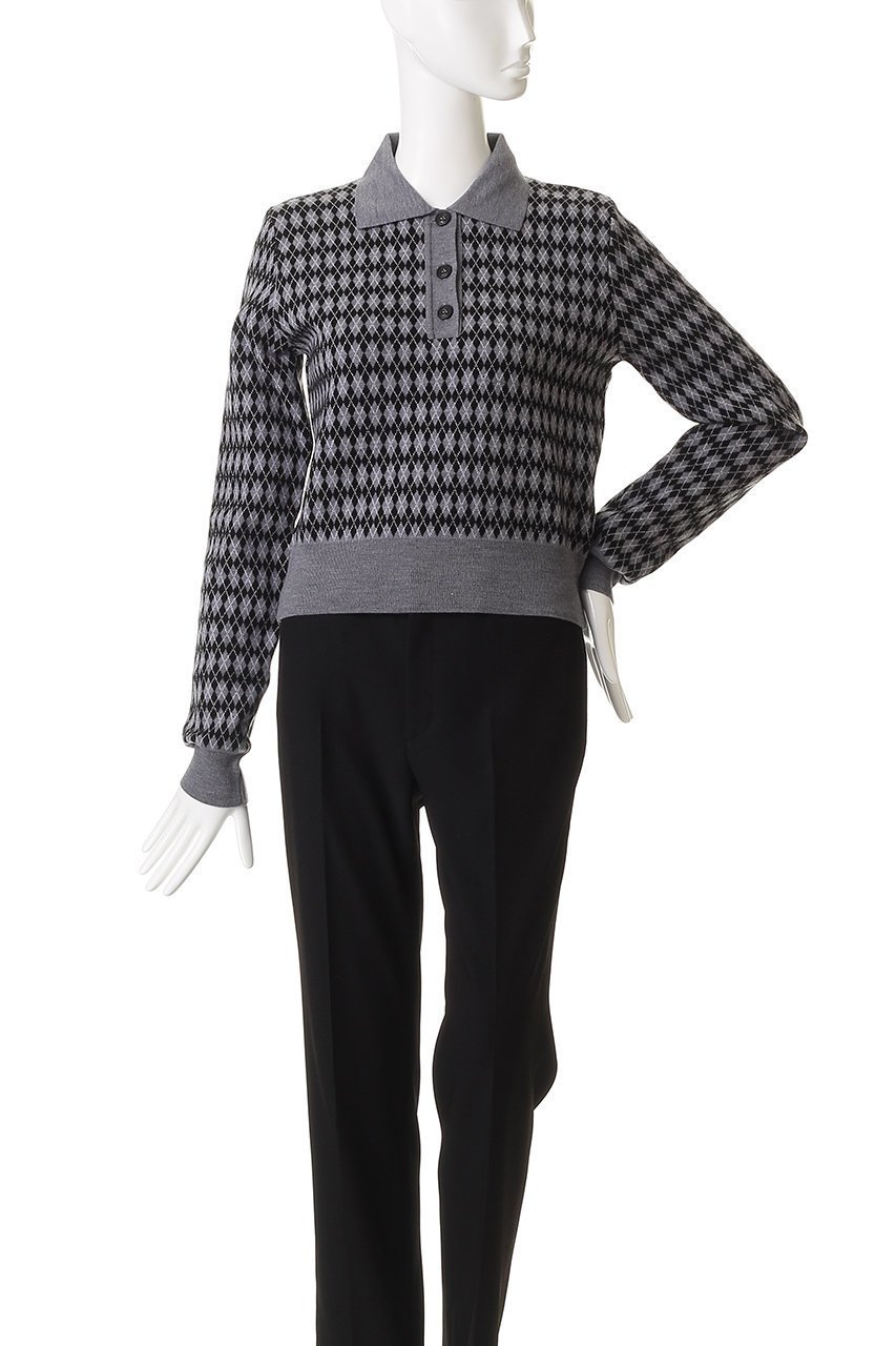 【ヌメロ ヴェントゥーノ/N°21】のアーガイル ポロ ニットトップス 人気、トレンドファッション・服の通販 founy(ファニー) ファッション Fashion レディースファッション Fashion for Women トップス・カットソー Cut & Sew Tops ニット Knit Tops & Sweaters カジュアルプルオーバー・ニットトップス Pullovers & Knit Tops / Casual Pullovers おすすめ Recommended / Our Picks ウォーム Warm Fabric スリーブ Sleeve, Long Sleeve / Short Sleeve ロング Long, Long-Length ワイド Wide, Wide Fit A/W・秋冬 Autumn/Winter other-2|ID: prp329100004739964 ipo3291000000035716680