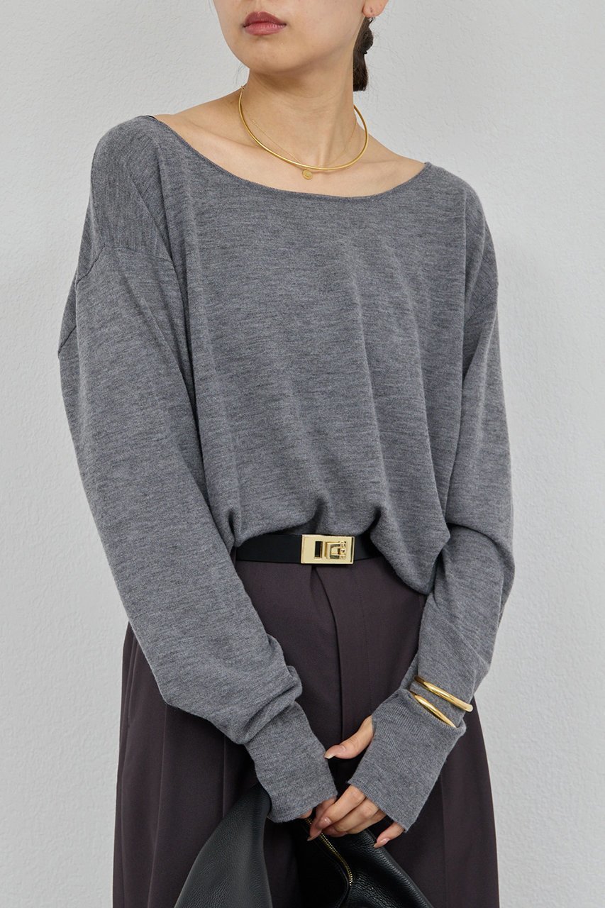 【ガリャルダガランテ/GALLARDAGALANTE】のメリノウールニットプルオーバー 人気、トレンドファッション・服の通販 founy(ファニー) 　ファッション　Fashion　レディースファッション　Fashion for Women　トップス・カットソー　Cut & Sew Tops　ニット　Knit Tops & Sweaters　カジュアルプルオーバー・ニットトップス　Pullovers & Knit Tops / Casual Pullovers　おすすめ　Recommended / Our Picks　なめらか　Smooth, Silky Texture　インナー　Innerwear　サロペット　Overalls, Salopette　シンプル　Simple, Minimal　ジャケット　Jacket, Outerwear　other-8|ID: prp329100004739977 ipo3291000000035972107