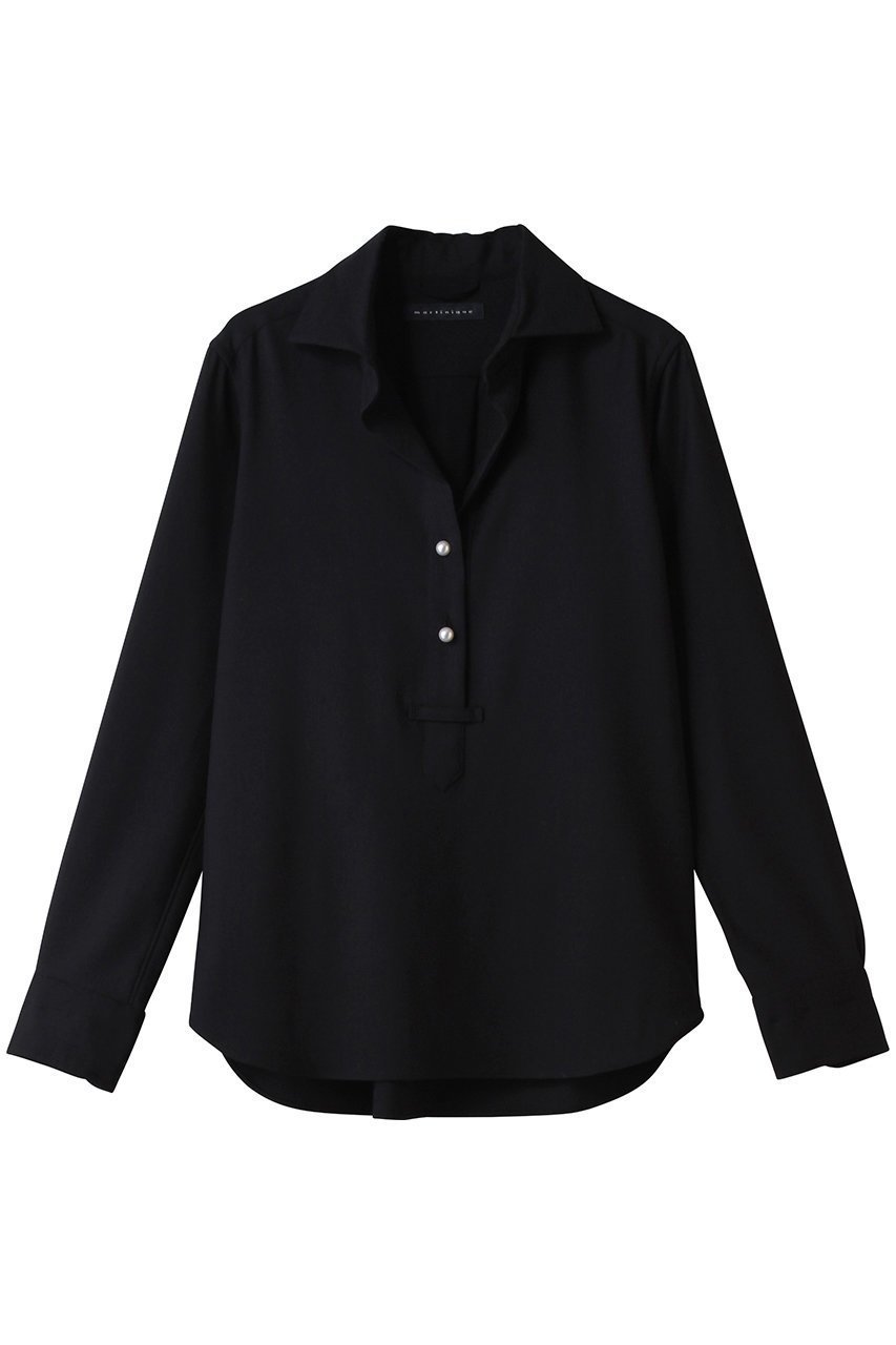 【マルティニーク/martinique】の《定番》サキソニーパールスキッパー インテリア・キッズ・メンズ・レディースファッション・服の通販 founy(ファニー) ファッション Fashion レディースファッション Fashion for Women トップス・カットソー Cut & Sew Tops シャツ・ブラウス・オフィスカジュアル Elegant Blouses & Button-Ups スキッパー Skipper, Open Collar スリーブ Sleeve, Long Sleeve / Short Sleeve パール Pearl, Pearl Accent ロング Long, Long-Length エレガント 上品 Elegant 定番 Standard, Basic Item ネイビー|ID: prp329100004739986 ipo3291000000035972118