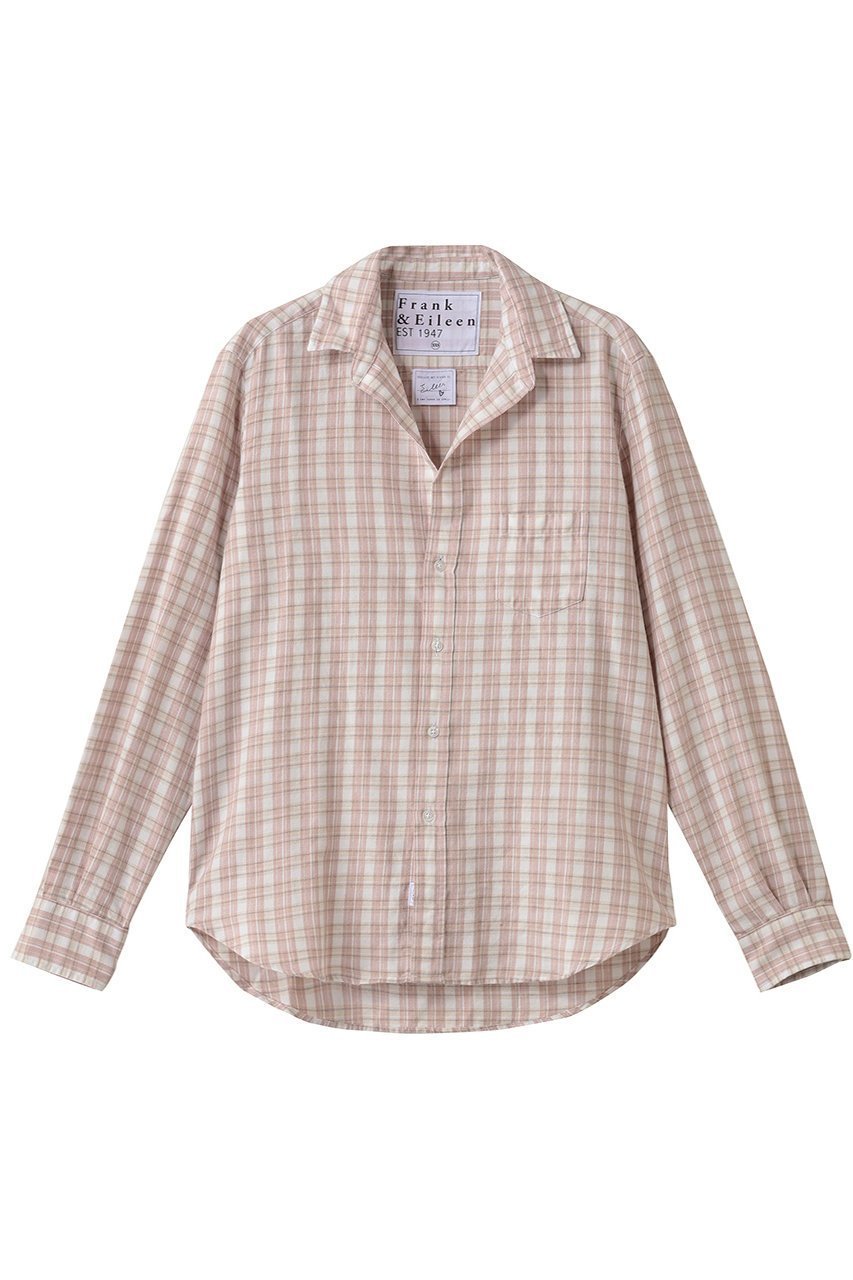 【フランク&アイリーン/Frank&Eileen】のEILEEN イタリアンコットン ピンク チェック シャツ 人気、トレンドファッション・服の通販 founy(ファニー) 　ファッション　Fashion　レディースファッション　Fashion for Women　トップス・カットソー　Cut & Sew Tops　シャツ・ブラウス・オフィスカジュアル　Elegant Blouses & Button-Ups　スリーブ　Sleeve, Long Sleeve / Short Sleeve　チェック　Check, Plaid, Tartan　ロング　Long, Long-Length　新作・新入荷　New Arrivals / New In　 other-1|ID: prp329100004739998 ipo3291000000034241106