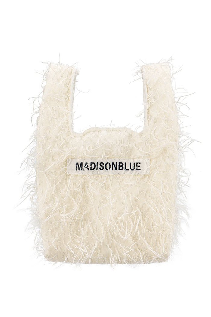 【マディソンブルー/MADISONBLUE】のSHOP BAG S EYELASH ショップバッグ インテリア・キッズ・メンズ・レディースファッション・服の通販 founy(ファニー) https://founy.com/ ファッション Fashion レディースファッション Fashion for Women バッグ Bags シャイニー Shiny, Glossy Finish ジャカード／ジャガード Jacquard, Woven Pattern フェザー Feather, Feather Detail フランス France, French フリンジ Fringe, Tassel エレガント 上品 Elegant 新作・新入荷 New Arrivals / New In |ID: prp329100004740001 ipo3291000000034241135