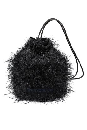 【マディソンブルー/MADISONBLUE】のDRAWSTRING BAG EYELASH ドローストリングバッグ 人気、トレンドファッション・服の通販 founy(ファニー) ファッション Fashion レディースファッション Fashion for Women バッグ Bags シャイニー Shiny, Glossy Finish ジャカード／ジャガード Jacquard, Woven Pattern フェザー Feather, Feather Detail フォルム Silhouette, Form フランス France, French フリンジ Fringe, Tassel エレガント 上品 Elegant 巾着 Drawstring Bag, Kinchaku |ID:prp329100004740002