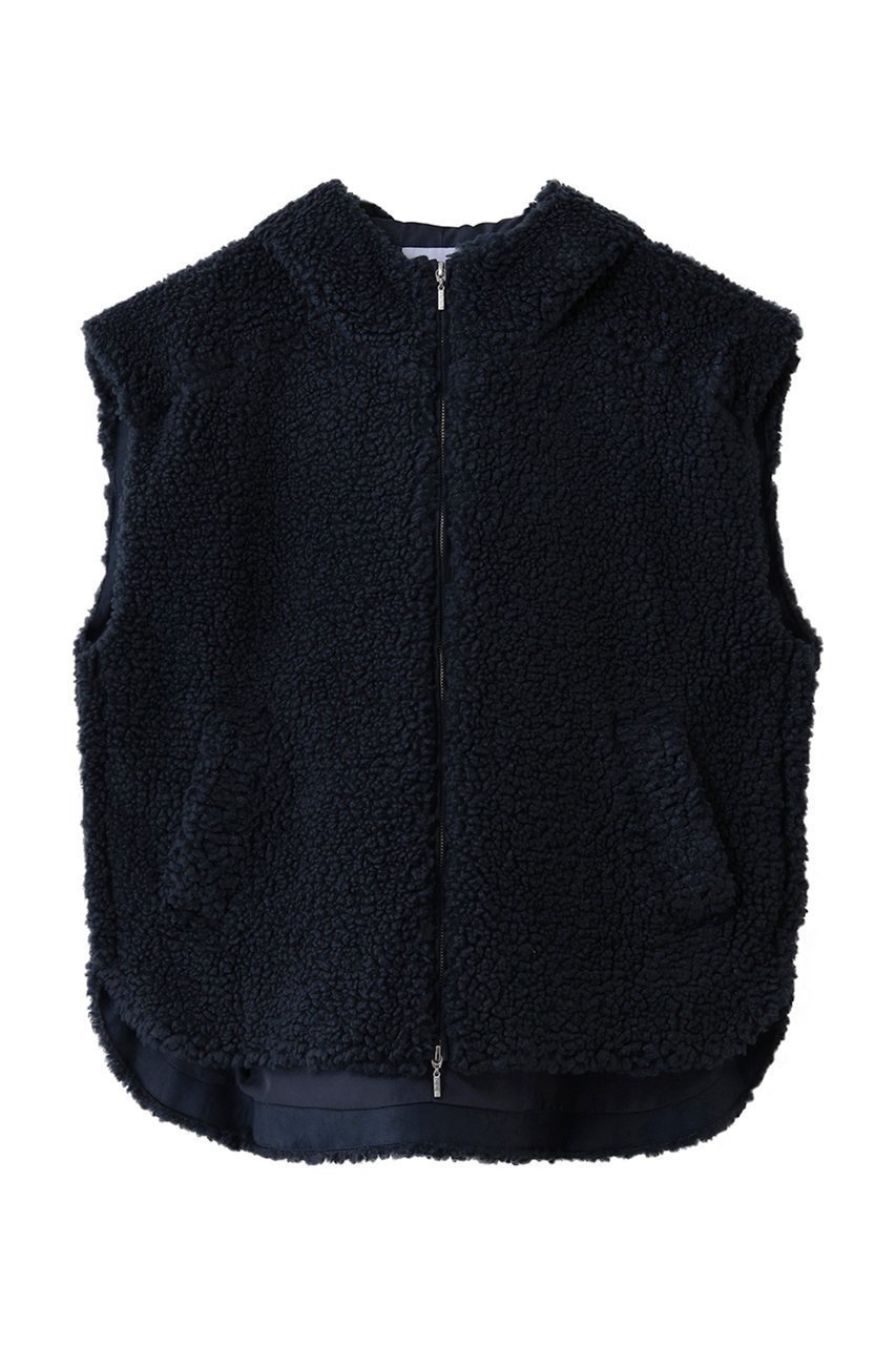 【スリー ドッツ/three dots】のエコペルボア ケープベスト インテリア・キッズ・メンズ・レディースファッション・服の通販 founy(ファニー) 　ファッション　Fashion　レディースファッション　Fashion for Women　アウター　Coat / Outerwear Collection　レディースジャケット・軽アウター　Jackets　カットソー　Cut and Sewn Top　ジャケット　Jacket, Outerwear　ベスト　Vest, Waistcoat　リアル　Real, Realistic　ワイド　Wide, Wide Fit　新作・新入荷　New Arrivals / New In　ネイビー|ID: prp329100004740018 ipo3291000000034241257