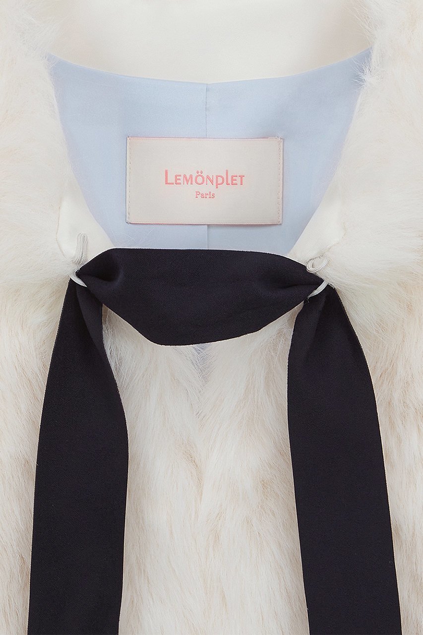 【レモンプレット/Lemonplet】のBLANCHE SHORT VEST 人気、トレンドファッション・服の通販 founy(ファニー) 　ファッション　Fashion　レディースファッション　Fashion for Women　アウター　Coat / Outerwear Collection　レディースジャケット・軽アウター　Jackets　ショート　Short, Short Length　ジャケット　Jacket, Outerwear　フェイクファー　Faux Fur, Imitation Fur　フェミニン　Feminine, Girly　フォーマル　Formal, Dressy　フロント　Front, Front Design　ベスト　Vest, Waistcoat　ポケット　Pocket, Pocket Detail　リボン　Ribbon, Bow　ロング　Long, Long-Length　再入荷　Restock / Back in Stock　other-3|ID: prp329100004740039 ipo3291000000034241475