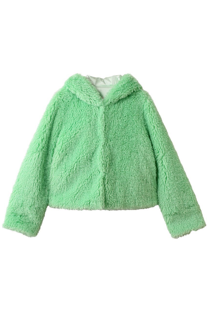 【レモンプレット/Lemonplet】のFAUX FUR BIEN HOODED SHORT JACKET インテリア・キッズ・メンズ・レディースファッション・服の通販 founy(ファニー) 　ファッション　Fashion　レディースファッション　Fashion for Women　アウター　Coat / Outerwear Collection　レディースジャケット・軽アウター　Jackets　カーディガン　Cardigan, Knitwear　ジャケット　Jacket, Outerwear　ビビッド　Vivid, Bright Tone　新作・新入荷　New Arrivals / New In　A/W・秋冬　Autumn/Winter　防寒　Cold Protection, Winter-Ready　アップルグリーン|ID: prp329100004741051 ipo3291000000034254470
