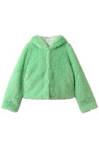 【レモンプレット/Lemonplet】のFAUX FUR BIEN HOODED SHORT JACKET アップルグリーン|ID: prp329100004741051 ipo3291000000036243417