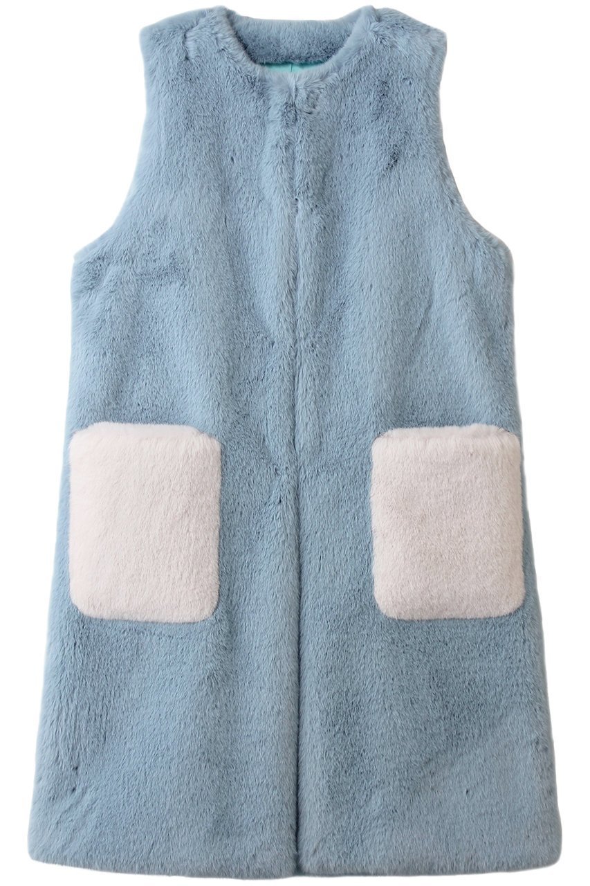 【レモンプレット/Lemonplet】のFAUX FUR CIEL VEST インテリア・キッズ・メンズ・レディースファッション・服の通販 founy(ファニー) 　ファッション　Fashion　レディースファッション　Fashion for Women　アウター　Coat / Outerwear Collection　レディースジャケット・軽アウター　Jackets　インナー　Innerwear　ジャケット　Jacket, Outerwear　フェミニン　Feminine, Girly　ベスト　Vest, Waistcoat　ポケット　Pocket, Pocket Detail　冬　Winter / This Winter　秋　Autumn　アッシュブルー|ID: prp329100004741056 ipo3291000000034254510