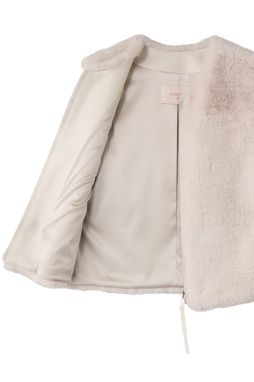 【レモンプレット/Lemonplet】のFAUX FUR SOURCE VEST 人気、トレンドファッション・服の通販 founy(ファニー) 　ファッション　Fashion　レディースファッション　Fashion for Women　アウター　Coat / Outerwear Collection　レディースジャケット・軽アウター　Jackets　おすすめ　Recommended / Our Picks　コンパクト　Compact, Small Size　ジャケット　Jacket, Outerwear　フェイクファー　Faux Fur, Imitation Fur　フォルム　Silhouette, Form　ベスト　Vest, Waistcoat　ボトム　Bottoms, Lower Wear　other-6|ID: prp329100004741058 ipo3291000000036468528