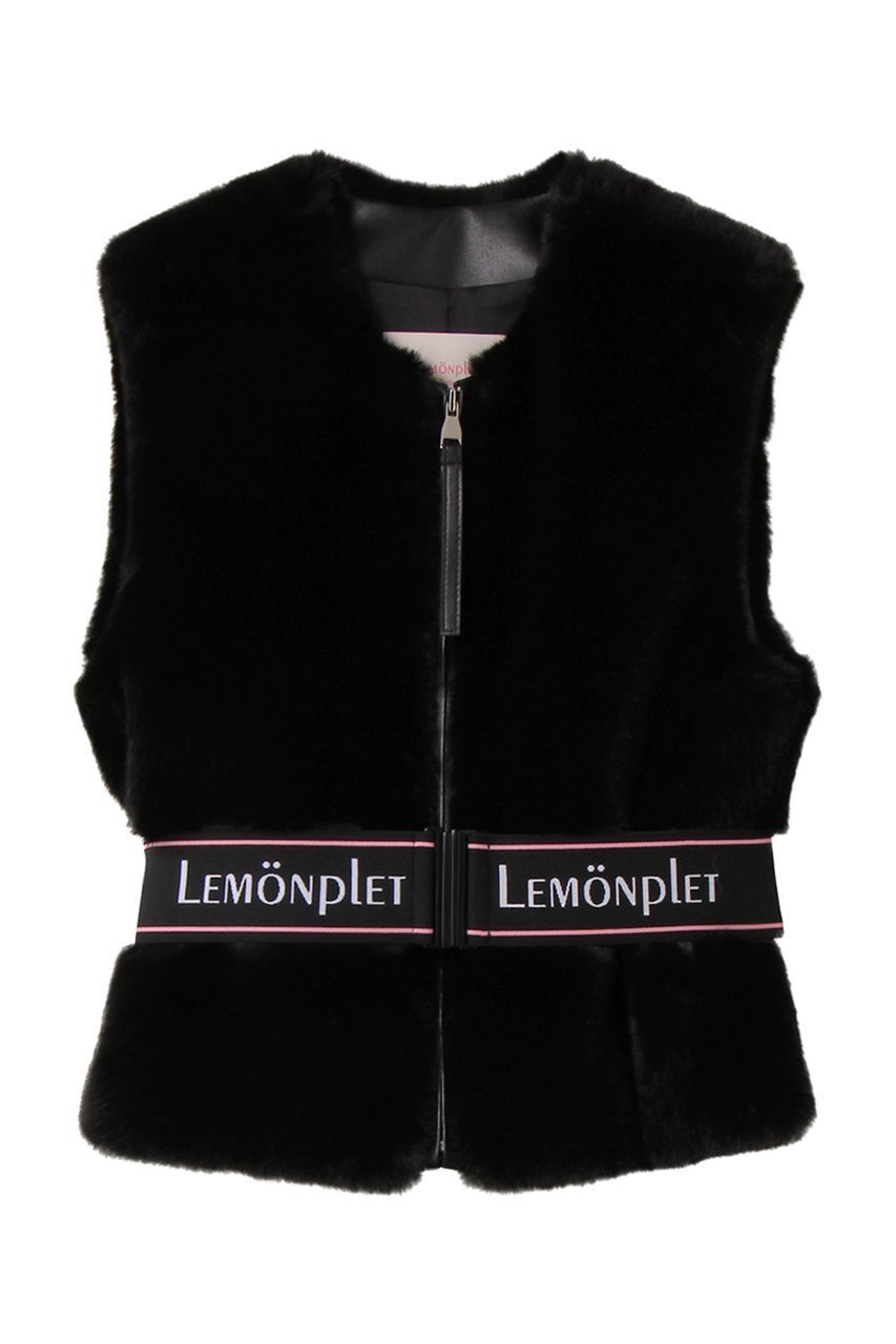 【レモンプレット/Lemonplet】のFAUX FUR SOURCE VEST インテリア・キッズ・メンズ・レディースファッション・服の通販 founy(ファニー) 　ファッション　Fashion　レディースファッション　Fashion for Women　アウター　Coat / Outerwear Collection　レディースジャケット・軽アウター　Jackets　コンパクト　Compact, Small Size　ジャケット　Jacket, Outerwear　フェイクファー　Faux Fur, Imitation Fur　フォルム　Silhouette, Form　ベスト　Vest, Waistcoat　ボトム　Bottoms, Lower Wear　ブラック|ID: prp329100004741060 ipo3291000000036957632