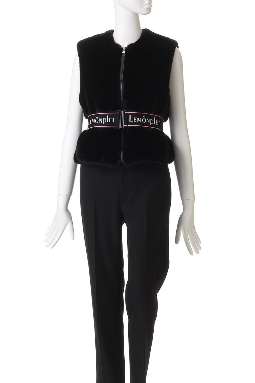 【レモンプレット/Lemonplet】のFAUX FUR SOURCE VEST 人気、トレンドファッション・服の通販 founy(ファニー) 　ファッション　Fashion　レディースファッション　Fashion for Women　アウター　Coat / Outerwear Collection　レディースジャケット・軽アウター　Jackets　コンパクト　Compact, Small Size　ジャケット　Jacket, Outerwear　フェイクファー　Faux Fur, Imitation Fur　フォルム　Silhouette, Form　ベスト　Vest, Waistcoat　ボトム　Bottoms, Lower Wear　other-2|ID: prp329100004741060 ipo3291000000036957633