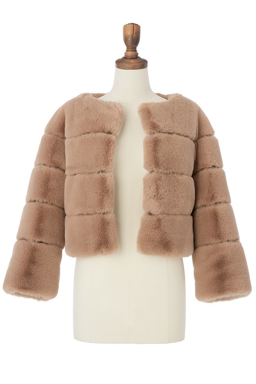 【デイジーリン/DAISY LIN】のLove Fur Jacket “Almond Princess” インテリア・キッズ・メンズ・レディースファッション・服の通販 founy(ファニー) 　ファッション　Fashion　レディースファッション　Fashion for Women　アウター　Coat / Outerwear Collection　レディースジャケット・軽アウター　Jackets　インナー　Innerwear　洗える　Machine Washable　サテン　Satin, Glossy Fabric　ショート　Short, Short Length　シルク　Silk, 100% Silk　ジャケット　Jacket, Outerwear　ストレッチ　Stretch, Stretchy Fabric　なめらか　Smooth, Silky Texture　バランス　Balance, Style Balance　ポケット　Pocket, Pocket Detail　防寒　Cold Protection, Winter-Ready　モダン　Modern, Contemporary　ラグジュアリー　Luxury, Elegant　リアル　Real, Realistic　レース　Lace, Lace Fabric　ワイド　Wide, Wide Fit　冬　Winter / This Winter　新作・新入荷　New Arrivals / New In　アーモンドブラウン|ID: prp329100004741061 ipo3291000000034254551