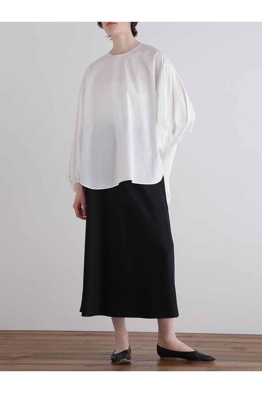 【ル フィル/LE PHIL】のSOLOTEXギャザーブラウス 人気、トレンドファッション・服の通販 founy(ファニー) 　ファッション　Fashion　レディースファッション　Fashion for Women　トップス・カットソー　Cut & Sew Tops　シャツ・ブラウス・オフィスカジュアル　Elegant Blouses & Button-Ups　ギャザー　Gathered, Ruffled　シンプル　Simple, Minimal　ストレッチ　Stretch, Stretchy Fabric　スリーブ　Sleeve, Long Sleeve / Short Sleeve　フォルム　Silhouette, Form　フロント　Front, Front Design　ブラウジング　Blouson Silhouette, Cinched Waist　ロング　Long, Long-Length　新作・新入荷　New Arrivals / New In　other-3|ID: prp329100004741065 ipo3291000000034254598