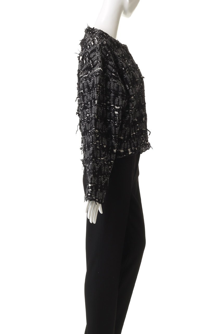 【ランバン オン ブルー/LANVIN en Bleu】のロゴカットジャガードニットジャケット 人気、トレンドファッション・服の通販 founy(ファニー) 　ファッション　Fashion　レディースファッション　Fashion for Women　カーディガン　Cardigan, Knitwear　ショート　Short, Short Length　ジャカード／ジャガード　Jacquard, Woven Pattern　ジャケット　Jacket, Outerwear　タートルネック　Turtleneck, High Neck　other-3|ID: prp329100004741085 ipo3291000000035622128