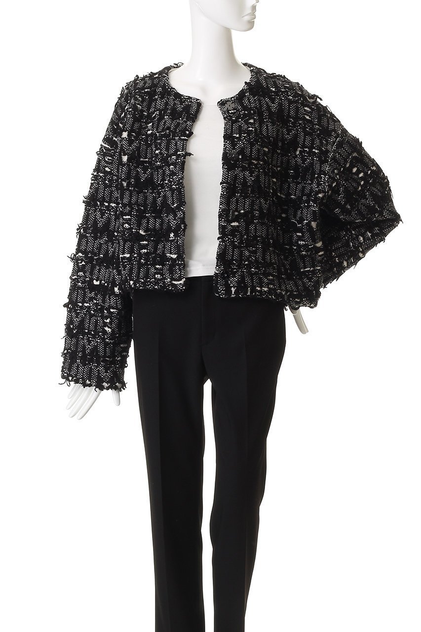 【ランバン オン ブルー/LANVIN en Bleu】のロゴカットジャガードニットジャケット 人気、トレンドファッション・服の通販 founy(ファニー) 　ファッション　Fashion　レディースファッション　Fashion for Women　カーディガン　Cardigan, Knitwear　ショート　Short, Short Length　ジャカード／ジャガード　Jacquard, Woven Pattern　ジャケット　Jacket, Outerwear　タートルネック　Turtleneck, High Neck　other-7|ID: prp329100004741085 ipo3291000000035622139