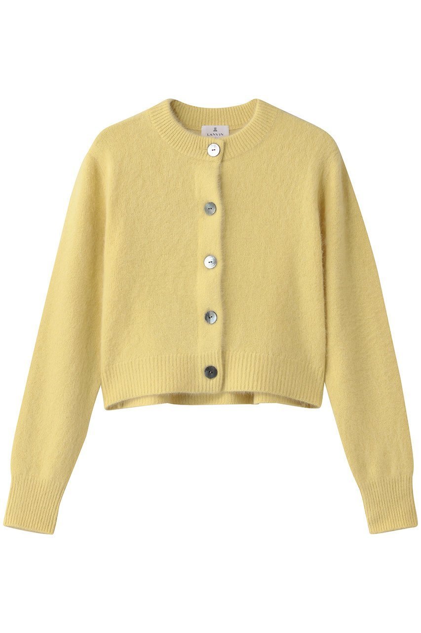 【ランバン オン ブルー/LANVIN en Bleu】のフォックスカシミヤショートカーディガン インテリア・キッズ・メンズ・レディースファッション・服の通販 founy(ファニー) 　ファッション　Fashion　レディースファッション　Fashion for Women　トップス・カットソー　Cut & Sew Tops　ニット　Knit Tops & Sweaters　カーディガン・羽織り　Layered Style Cardigans　カーディガン　Cardigan, Knitwear　コンパクト　Compact, Small Size　ショート　Short, Short Length　トレンド　Trend, Trending Now　フォックス　Fox, Fox Fur　新作・新入荷　New Arrivals / New In　イエロー|ID: prp329100004741086 ipo3291000000034254746