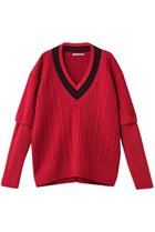 【マルティニーク/martinique】の【CURRENTAGE】チルデンニットプルオーバー 人気、トレンドファッション・服の通販 founy(ファニー) ファッション Fashion レディースファッション Fashion for Women トップス・カットソー Cut & Sew Tops ニット Knit Tops & Sweaters カジュアルプルオーバー・ニットトップス Pullovers & Knit Tops / Casual Pullovers 半袖 Short Sleeve, Half Sleeve 新作・新入荷 New Arrivals / New In thumbnail レッド|ID: prp329100004741090 ipo3291000000034254774