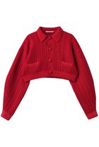 【マルティニーク/martinique】の【CURRENTAGE】ケーブルショートカーディガン レッド|ID: prp329100004741092 ipo3291000000035783627