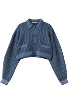 【マルティニーク/martinique】の【CURRENTAGE】ケーブルショートカーディガン ブルー|ID: prp329100004741092 ipo3291000000036208110