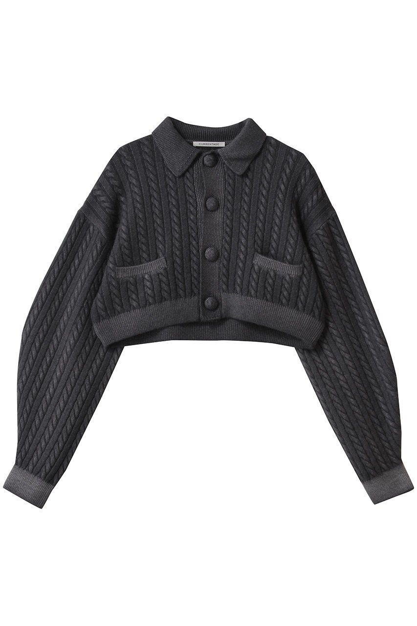 【マルティニーク/martinique】の【CURRENTAGE】ケーブルショートカーディガン インテリア・キッズ・メンズ・レディースファッション・服の通販 founy(ファニー) 　ファッション　Fashion　レディースファッション　Fashion for Women　トップス・カットソー　Cut & Sew Tops　ニット　Knit Tops & Sweaters　カーディガン・羽織り　Layered Style Cardigans　おすすめ　Recommended / Our Picks　カーディガン　Cardigan, Knitwear　クラシック　Classic, Timeless Style　ショート　Short, Short Length　スリーブ　Sleeve, Long Sleeve / Short Sleeve　トレンド　Trend, Trending Now　バランス　Balance, Style Balance　フロント　Front, Front Design　ワイド　Wide, Wide Fit　グレー|ID: prp329100004741092 ipo3291000000036208115