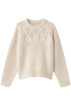 【デミーリー/DEMYLEE】のLAURA アルパカウール レース編みニットプルオーバー 人気、トレンドファッション・服の通販 founy(ファニー) ファッション Fashion レディースファッション Fashion for Women トップス・カットソー Cut & Sew Tops ニット Knit Tops & Sweaters カジュアルプルオーバー・ニットトップス Pullovers & Knit Tops / Casual Pullovers シンプル Simple, Minimal ボトム Bottoms, Lower Wear レース Lace, Lace Fabric 新作・新入荷 New Arrivals / New In 透かし Cut-Out, Lacework thumbnail ホワイト|ID: prp329100004741095 ipo3291000000034254820