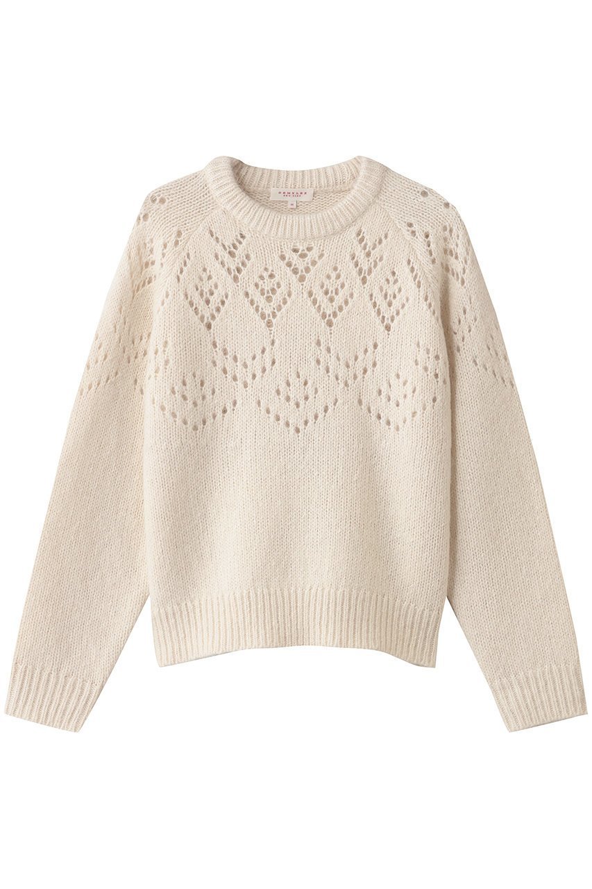 【デミーリー/DEMYLEE】のLAURA アルパカウール レース編みニットプルオーバー インテリア・キッズ・メンズ・レディースファッション・服の通販 founy(ファニー) 　ファッション　Fashion　レディースファッション　Fashion for Women　トップス・カットソー　Cut & Sew Tops　ニット　Knit Tops & Sweaters　カジュアルプルオーバー・ニットトップス　Pullovers & Knit Tops / Casual Pullovers　シンプル　Simple, Minimal　ボトム　Bottoms, Lower Wear　レース　Lace, Lace Fabric　透かし　Cut-Out, Lacework　ホワイト|ID: prp329100004741095 ipo3291000000036243575