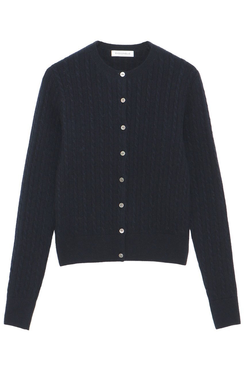 【マディソンブルー/MADISONBLUE】のPETIT CABLE CREW NECK CD クルーネックカーディガン 人気、トレンドファッション・服の通販 founy(ファニー) 　ファッション　Fashion　レディースファッション　Fashion for Women　トップス・カットソー　Cut & Sew Tops　ニット　Knit Tops & Sweaters　カーディガン・羽織り　Layered Style Cardigans　カーディガン　Cardigan, Knitwear　コンパクト　Compact, Small Size　新作・新入荷　New Arrivals / New In　A/W・秋冬　Autumn/Winter　 other-1|ID: prp329100004741105 ipo3291000000034254881