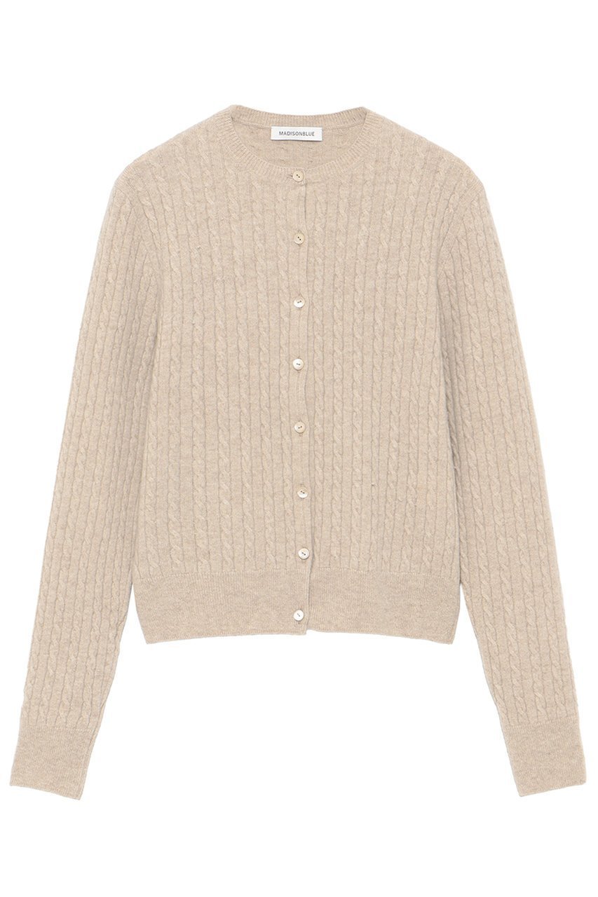 【マディソンブルー/MADISONBLUE】のPETIT CABLE CREW NECK CD クルーネックカーディガン インテリア・キッズ・メンズ・レディースファッション・服の通販 founy(ファニー) 　ファッション　Fashion　レディースファッション　Fashion for Women　トップス・カットソー　Cut & Sew Tops　ニット　Knit Tops & Sweaters　カーディガン・羽織り　Layered Style Cardigans　カーディガン　Cardigan, Knitwear　コンパクト　Compact, Small Size　A/W・秋冬　Autumn/Winter　ベージュ|ID: prp329100004741105 ipo3291000000036136916