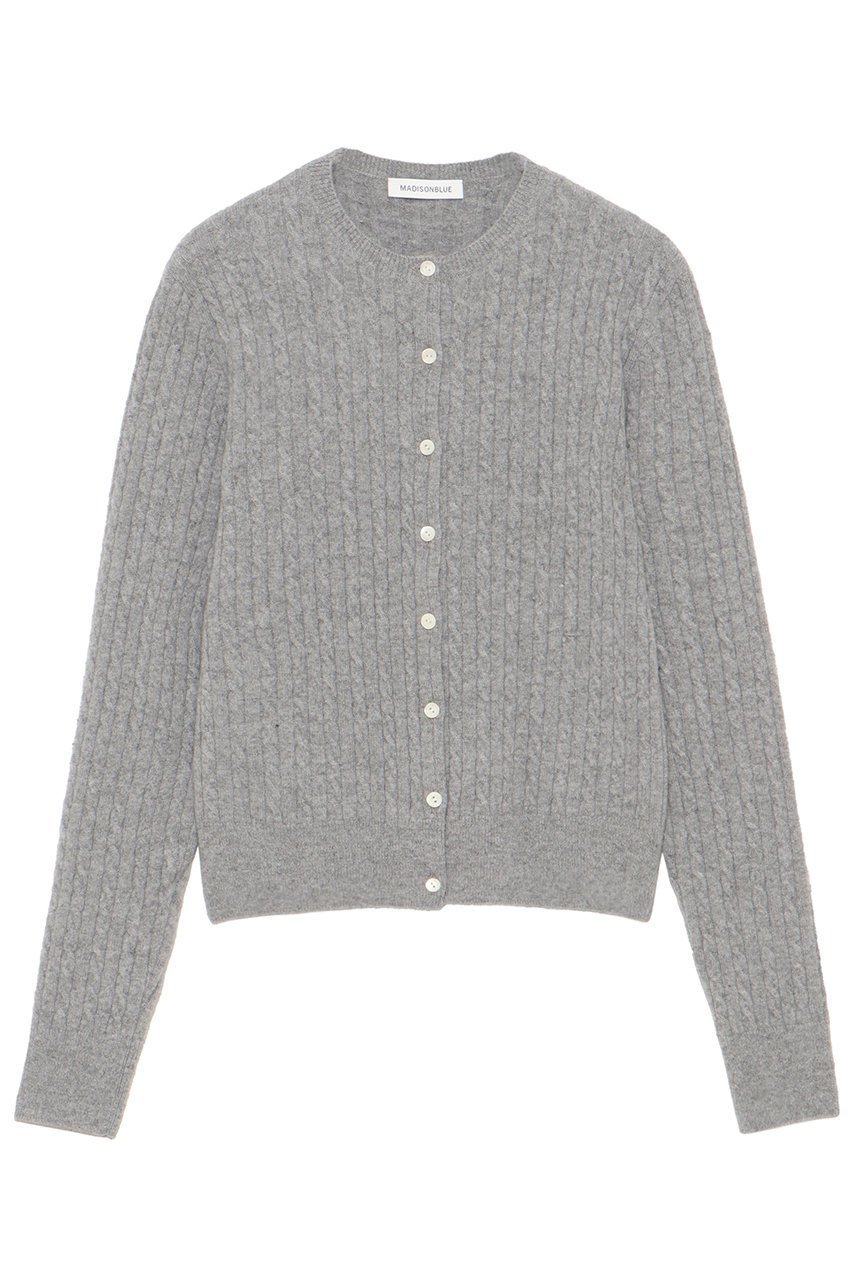 【マディソンブルー/MADISONBLUE】のPETIT CABLE CREW NECK CD クルーネックカーディガン インテリア・キッズ・メンズ・レディースファッション・服の通販 founy(ファニー) 　ファッション　Fashion　レディースファッション　Fashion for Women　トップス・カットソー　Cut & Sew Tops　ニット　Knit Tops & Sweaters　カーディガン・羽織り　Layered Style Cardigans　カーディガン　Cardigan, Knitwear　コンパクト　Compact, Small Size　A/W・秋冬　Autumn/Winter　グレー|ID: prp329100004741105 ipo3291000000036957650