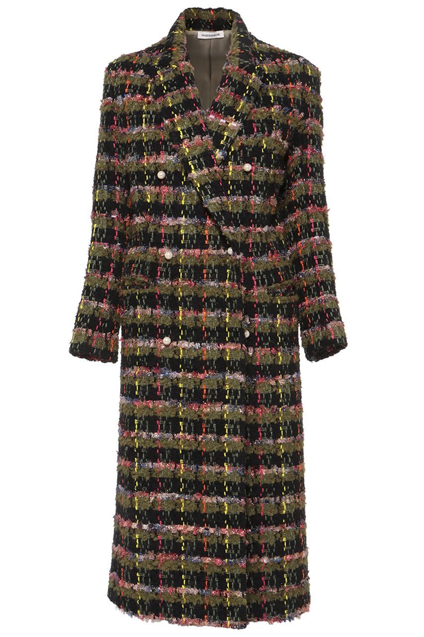 【マディソンブルー/MADISONBLUE】のPEARL CHESTER COAT TWEED チェスターコート インテリア・キッズ・メンズ・レディースファッション・服の通販 founy(ファニー) 　ファッション　Fashion　レディースファッション　Fashion for Women　アウター　Coat / Outerwear Collection　コート・ロングコート・ピーコート　Long Coats, Peacoats & More　チェスターコート・ロング丈アウター　Chester Coats / Chesterfield Long Coats　チェスターコート　Chester Coat, Long Coat　ツイード　Twill, Twill Weave　デニム　Denim, Jeans Material　フランス　France, French　ミックス　Mix, Mixed Style　ミリタリー　Military, Army Style　リュクス　Luxury, Elegant, High-End, Chic　ロング　Long, Long-Length　エレガント 上品　Elegant　新作・新入荷　New Arrivals / New In　ツイードカーキ|ID: prp329100004741111 ipo3291000000034254920